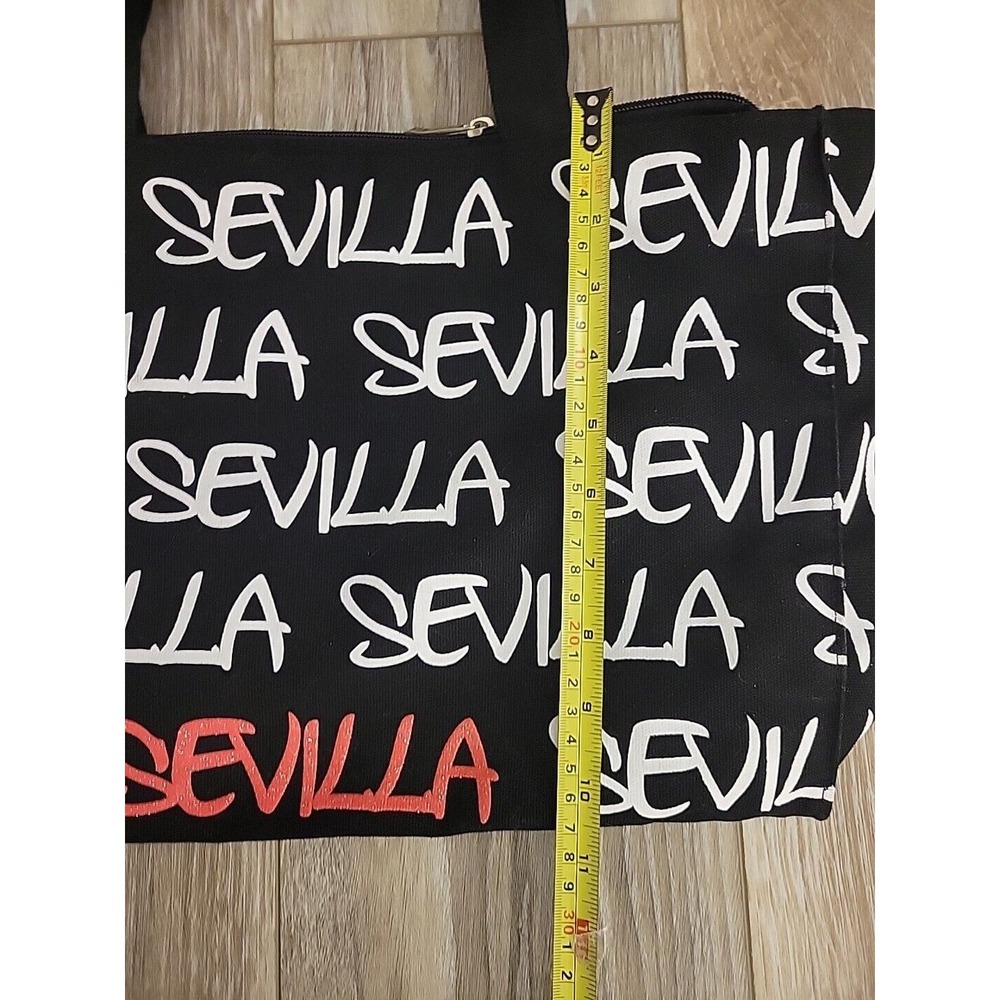 Robin Ruth Sevilla Tote Bag Zipper Closure Black Red Med - Picture 12 of 14